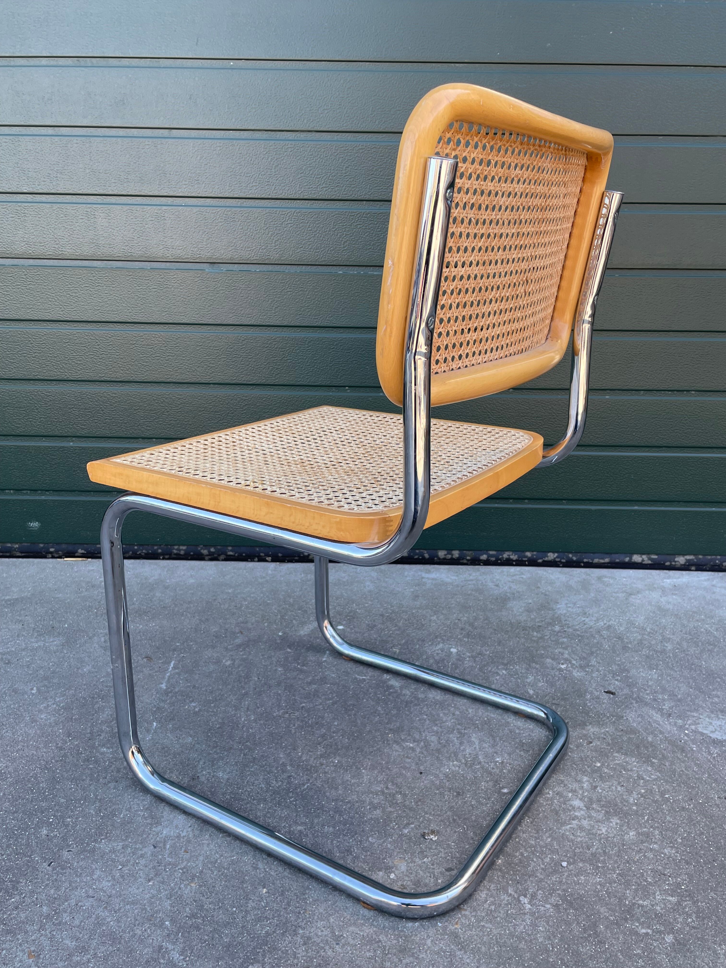 Set of 4 vintage Chairs model Cesca B32 designed by Marcel Breuer Design