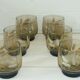 Lot 8 verres fumés épis de blé Luminarc années 70