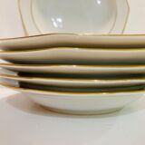 6 assiettes creuses blanche & doré winterling marktleuthen bavaria