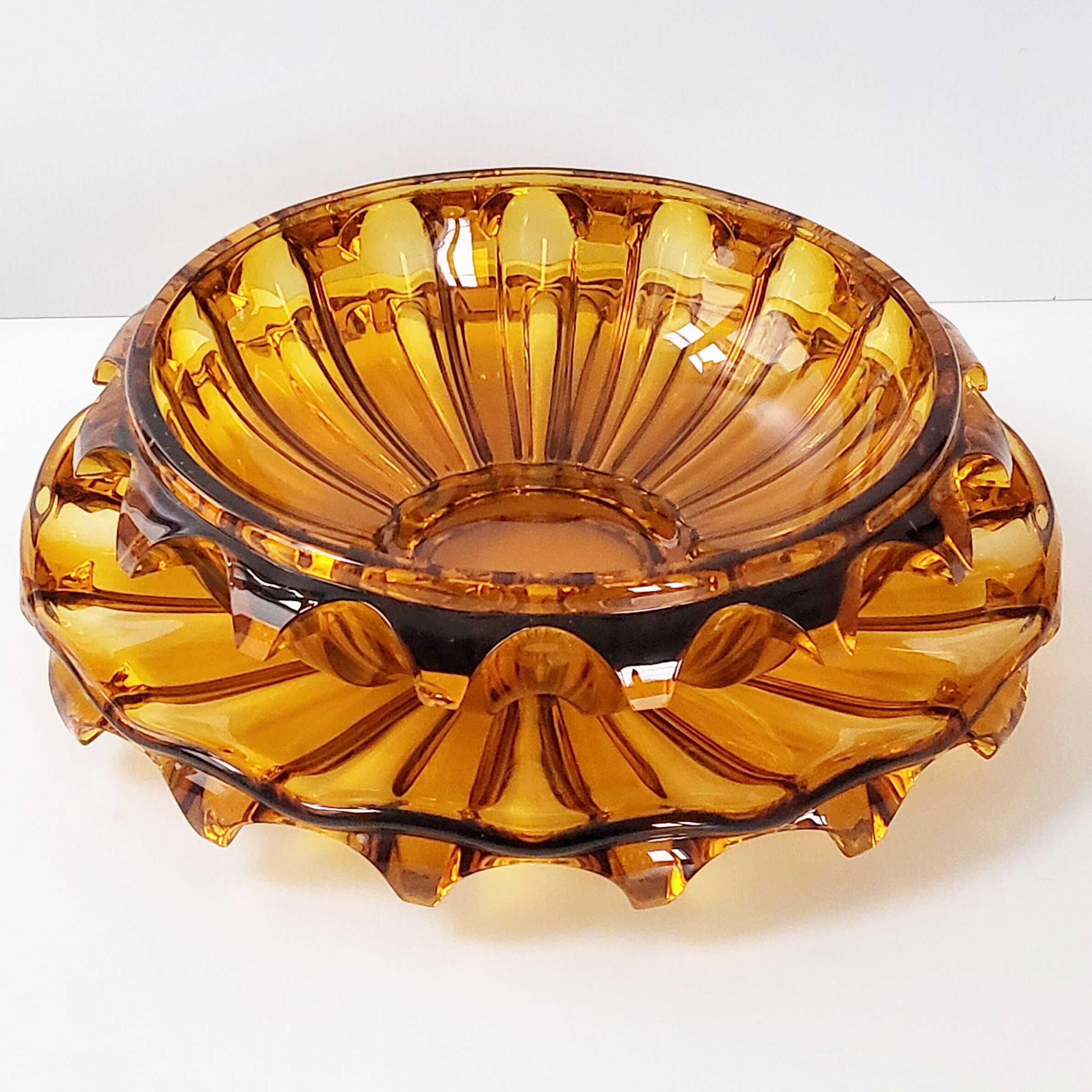 Set of 2 art deco crystal cups 1940