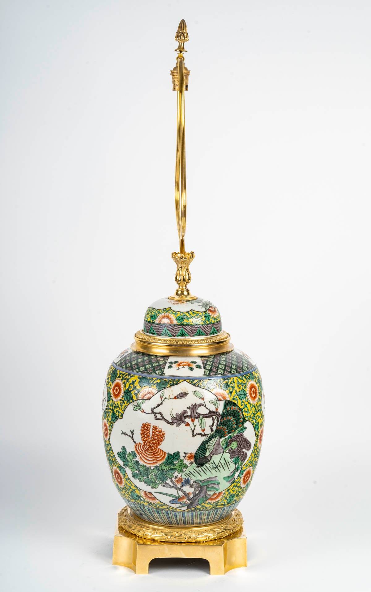 Samson Porcelain Lamp in Chinese Style, 19th Century