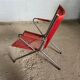Folding scoubidou children's armchair red and vintage chrome 1950