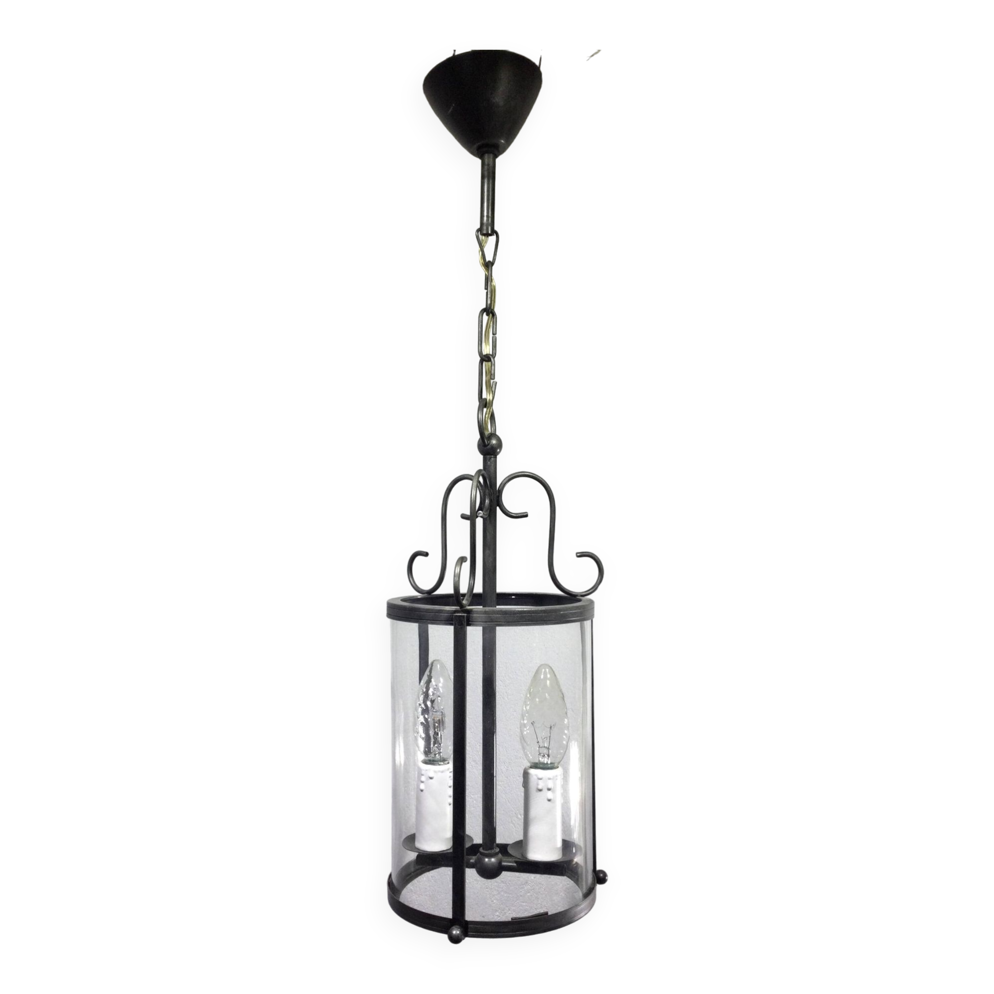 2-light wrought iron lantern