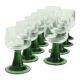 Set of 10 Vintage Roemer Wine Glasses Green Ribbed Foot