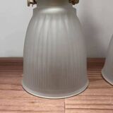 Pair of ribbed glass wall sconces