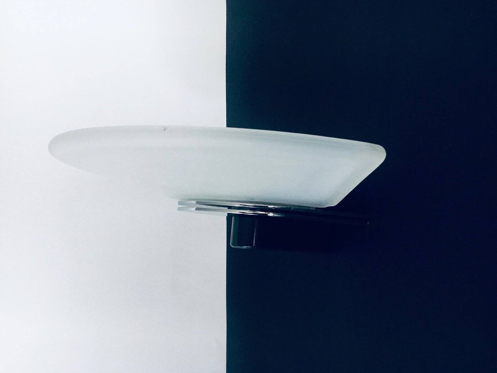 Postmodern Frosted Glass Sconce Wall Lamp from Metalarte, Spain, 1980s