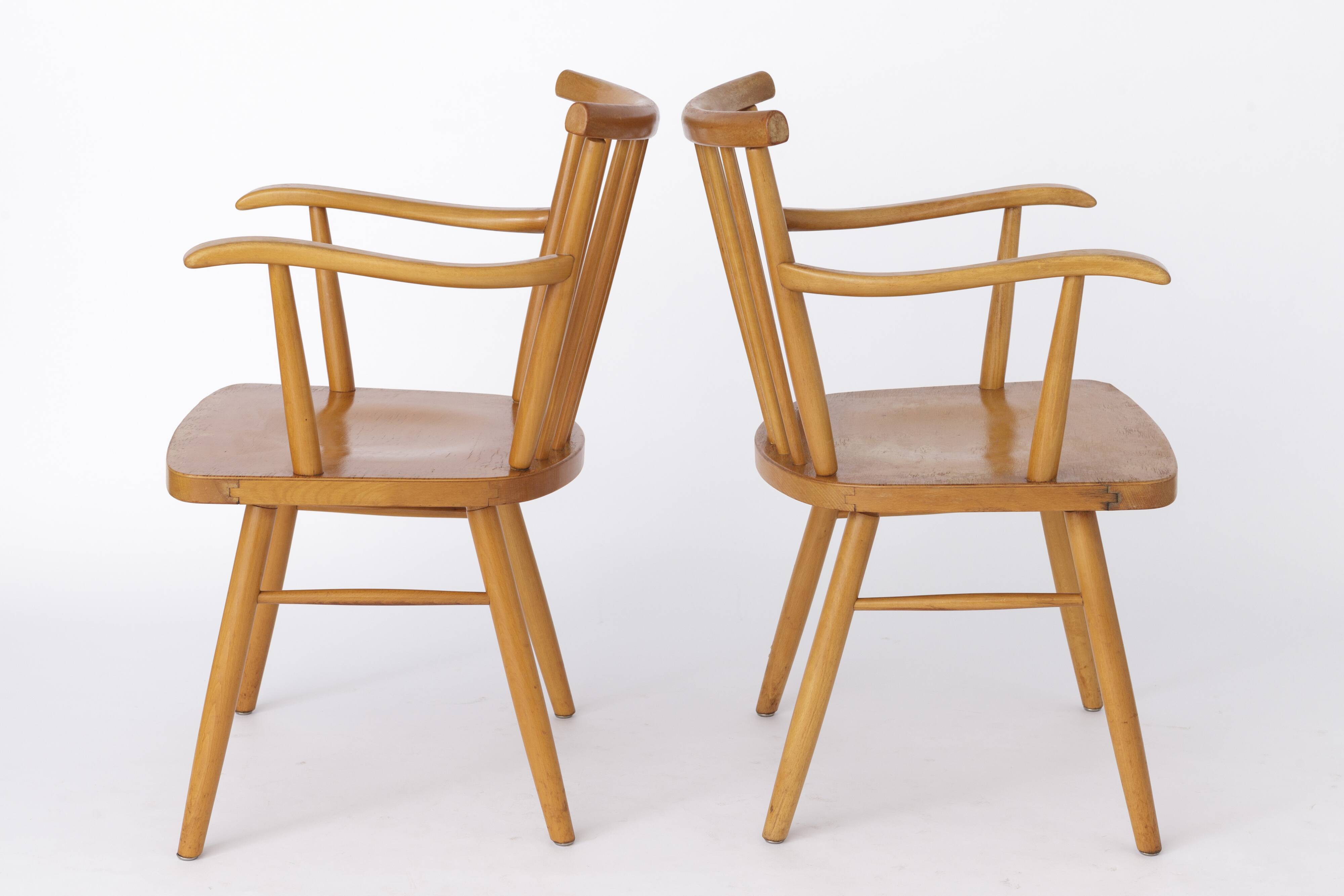 Pair Lübke Chairs 1950s Vintage Germany