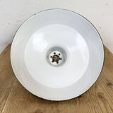 Industrial Green Enamel Factory Pendant Lamp from Revo, 1950s