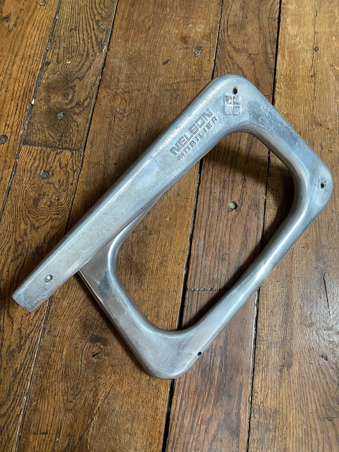 Nelson Mobilier brushed steel designer footrest