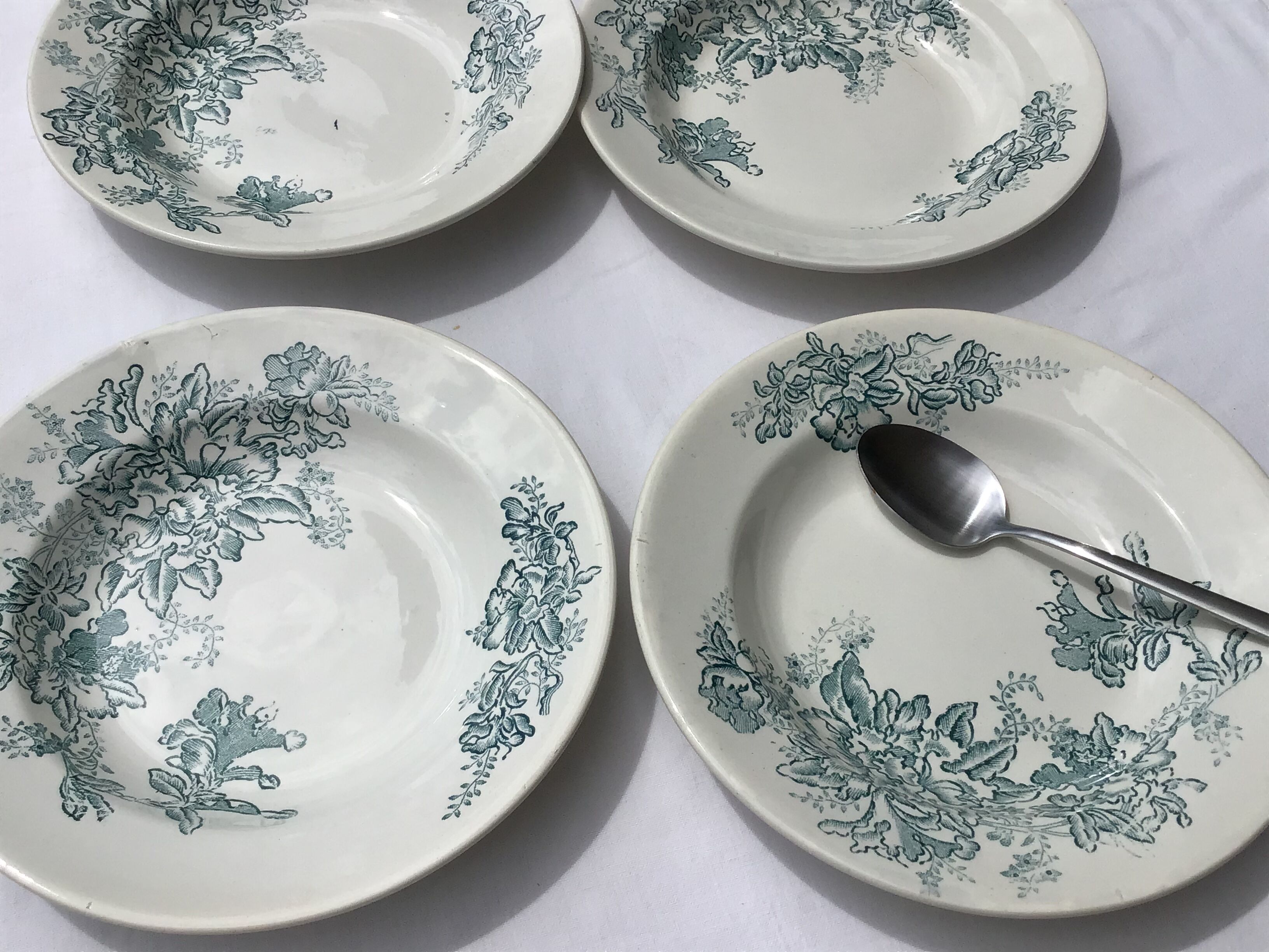 6 hollow plates Faïencerie Nouvelle Givors Floréal