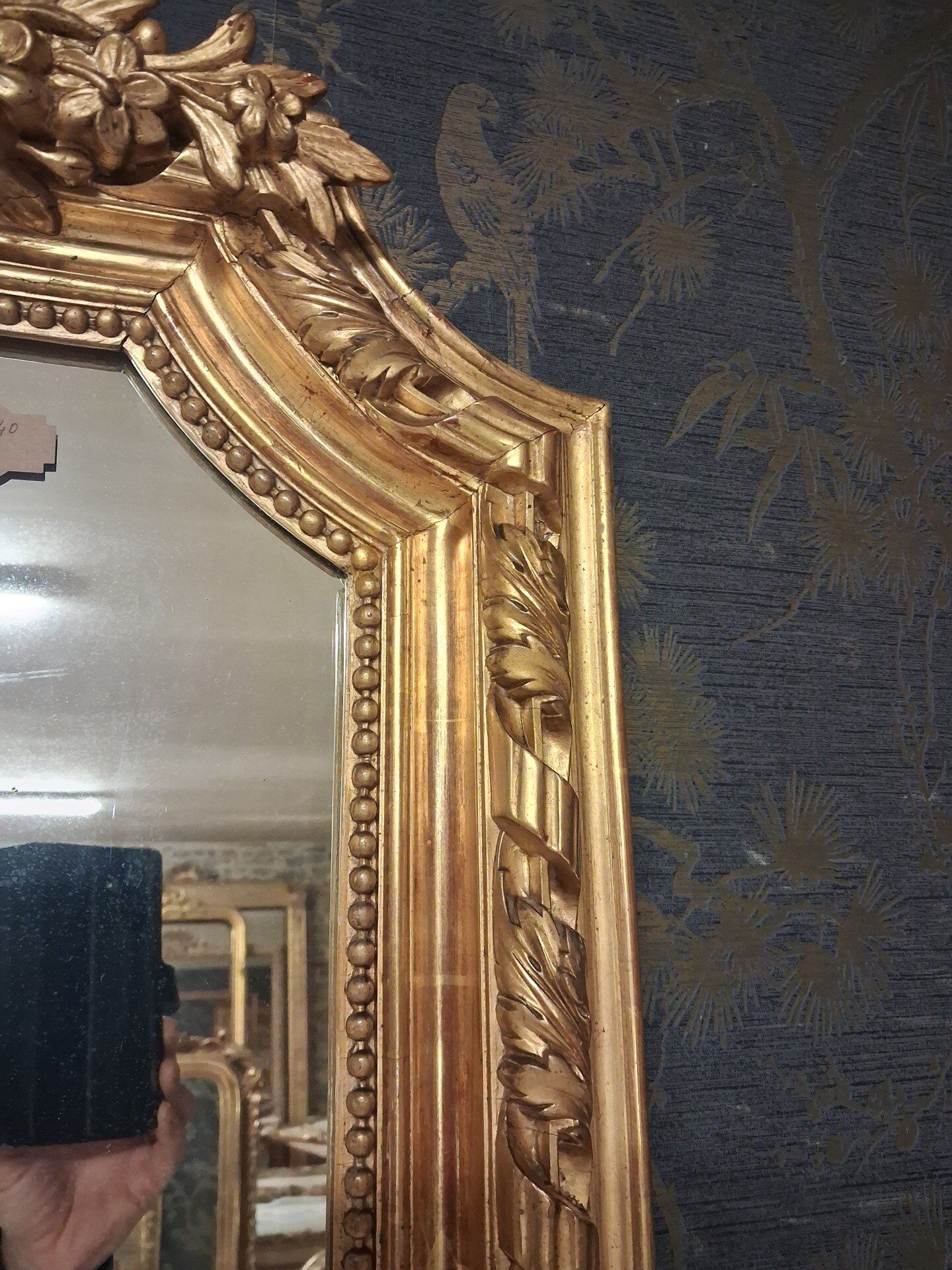 19th century mirror 196 x 140