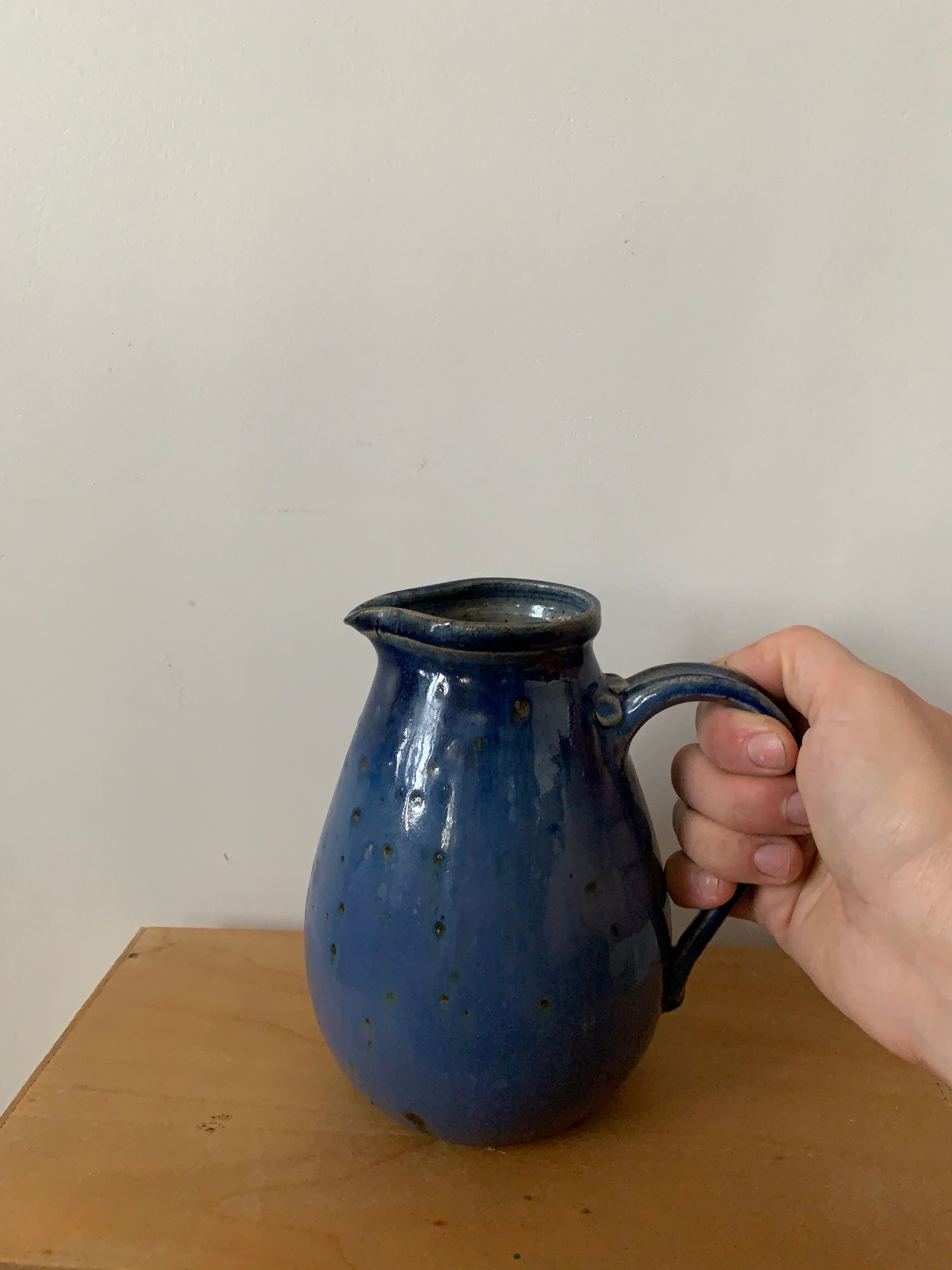 Enamelled ceramic pitcher