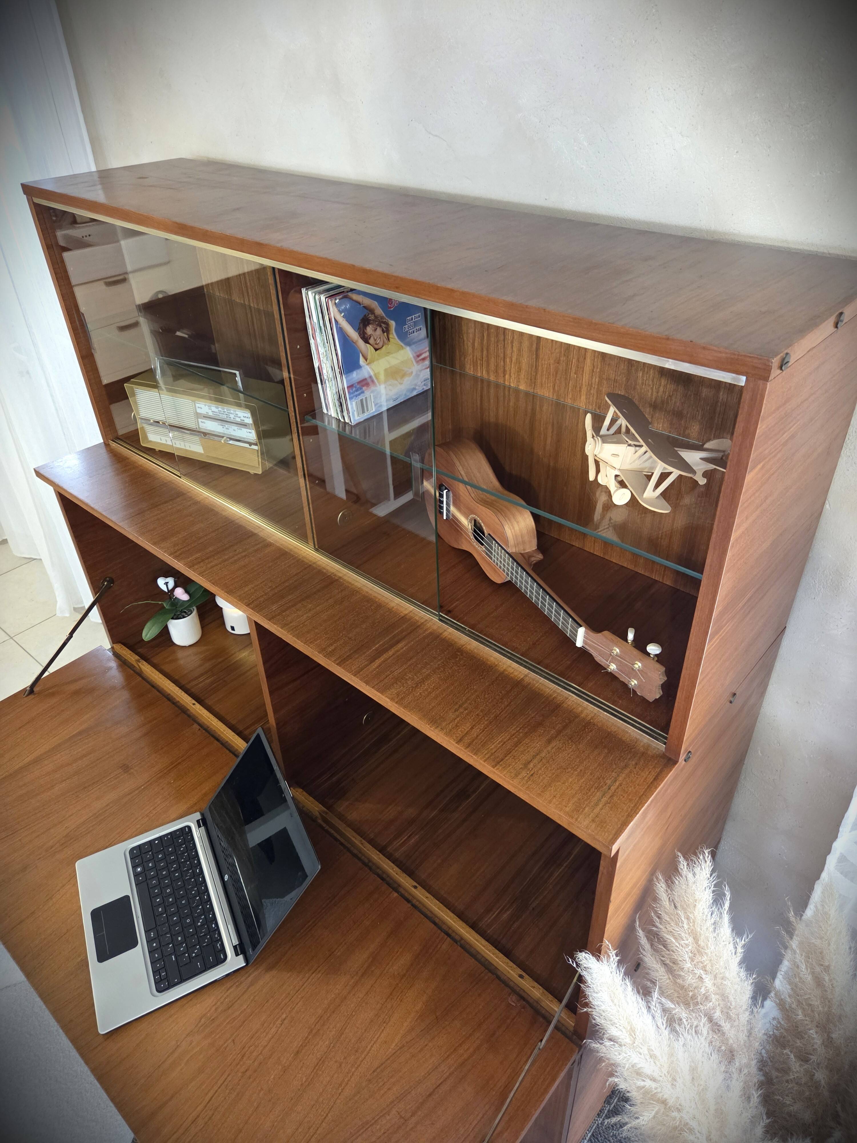 Buffet secrétaire en teck scandinave André Monpoix