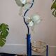 Vintage hollywood regency lotus lamp blue