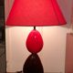 Lampe sculpturale vintage Koralcoa en céramique rouge et noire
