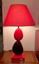 Magnificent Vintage Sculptural Lamp Koralcoa – Red and Black Ceramic