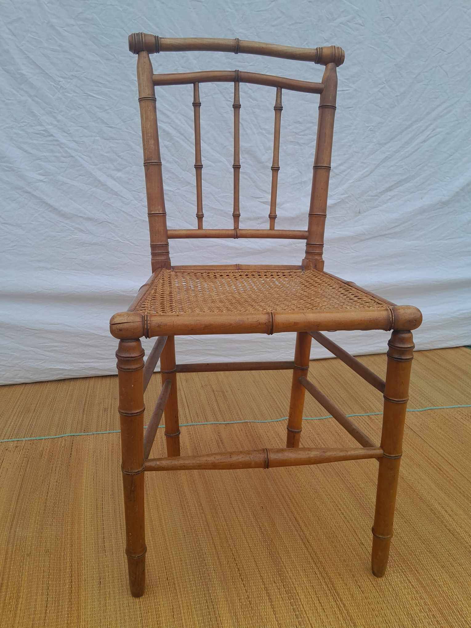 1930s caned bamboo chair