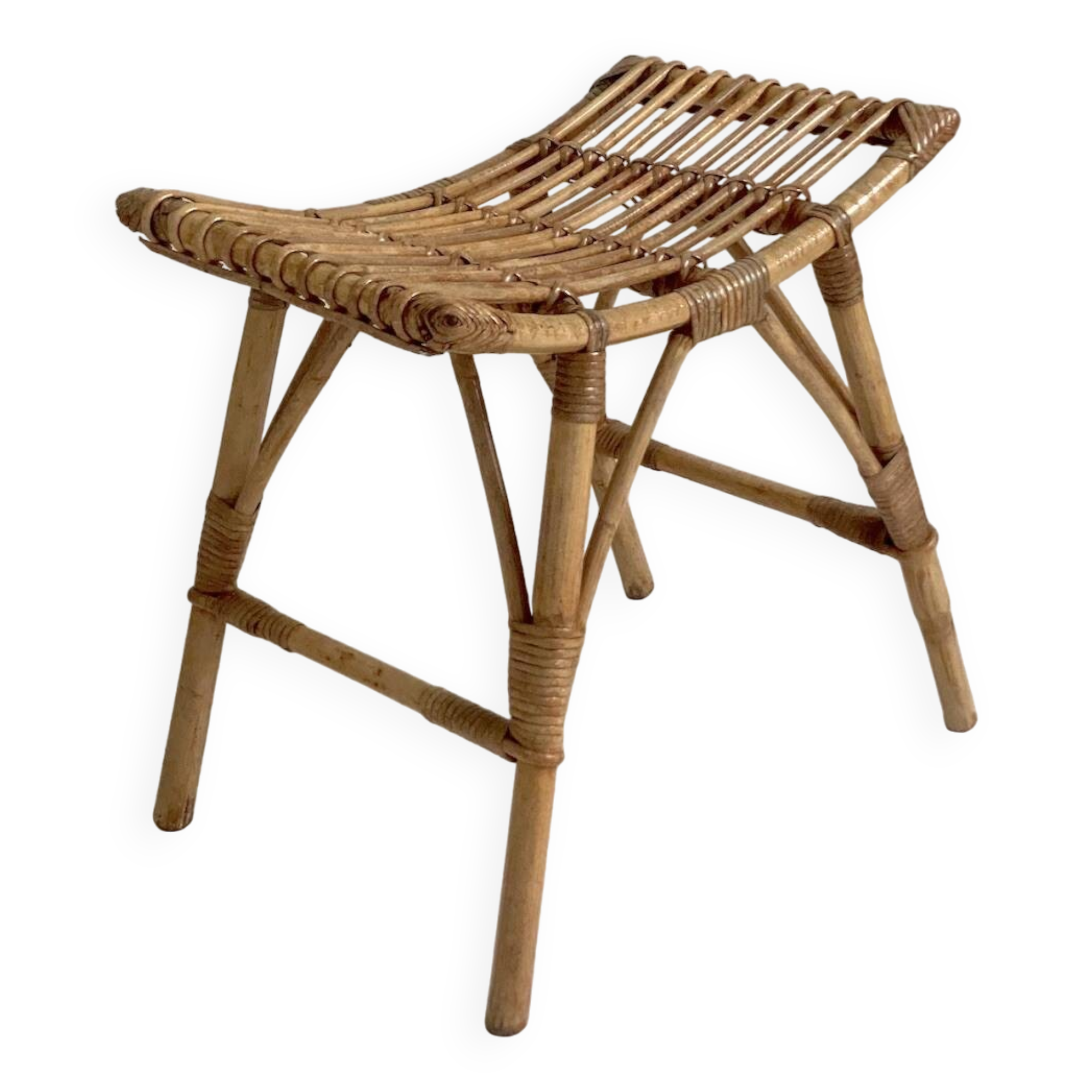 Vintage 60's rattan stool