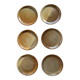 6 grandes assiettes plate grés pyrité style La Borne
