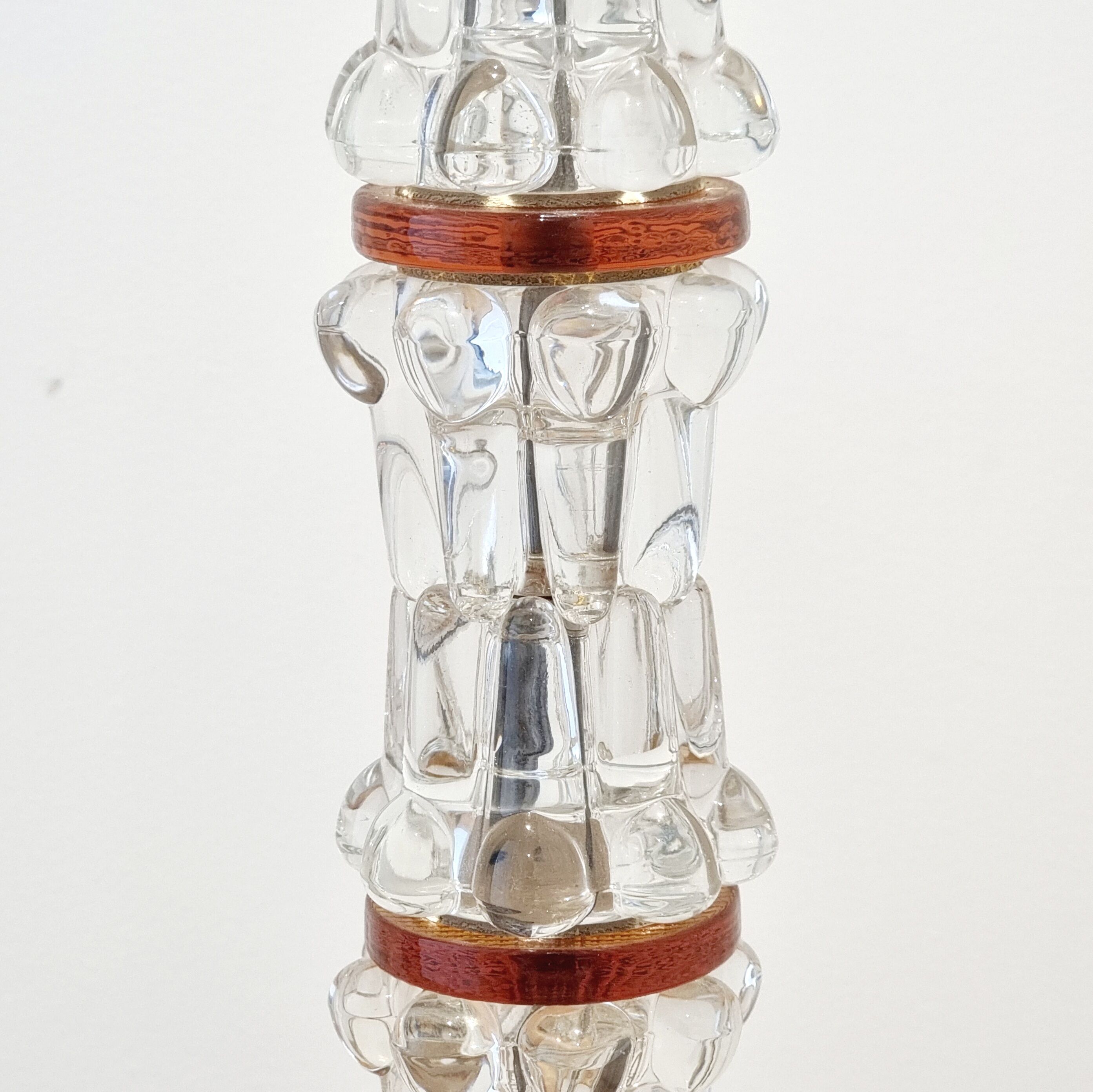 Lampadaire scandinave en verre cristal du milieu du siècle par carl fagerlund pour orrefors, suède, années 1960