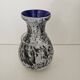 Vase en verre soufflé moucheté noir et blanc