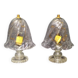 Paire de lampes de table attribuées à Ercole Barovier pour Barovier & Toso, 1940