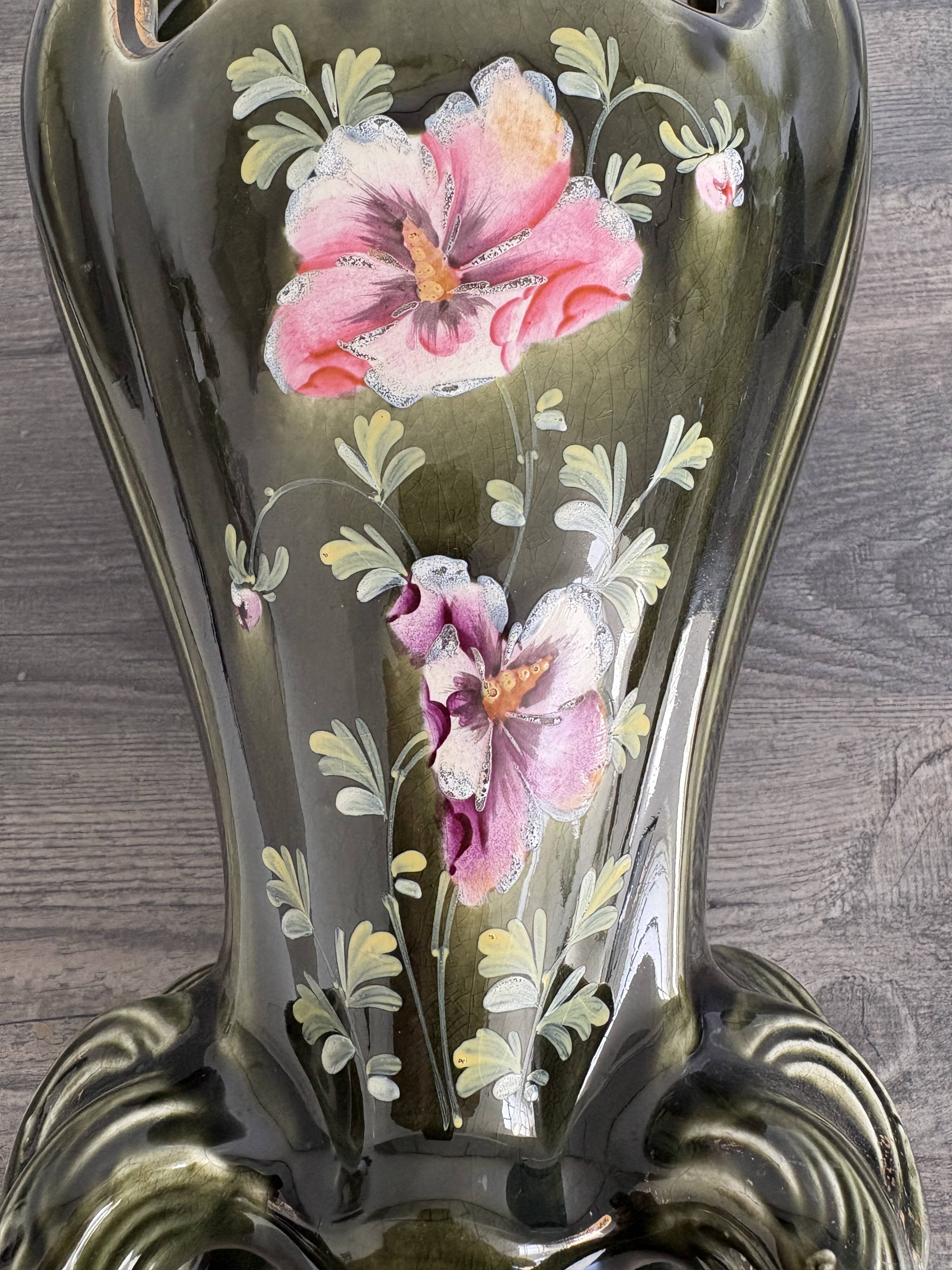 Antique glazed ceramic vase