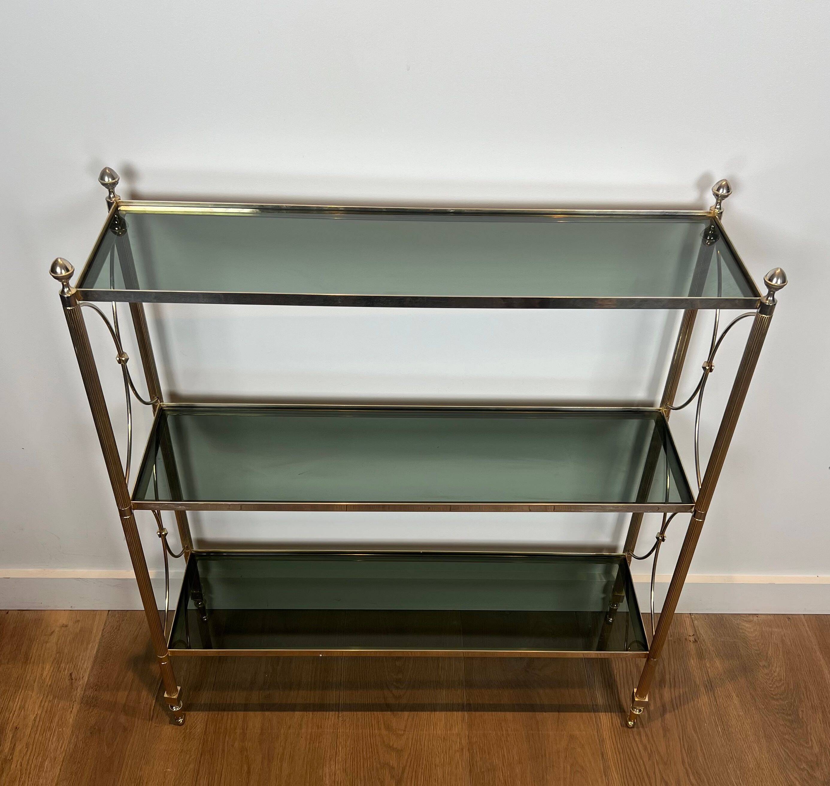 Neoclassical style silver-plated metal shelf attributed to the Jansen company