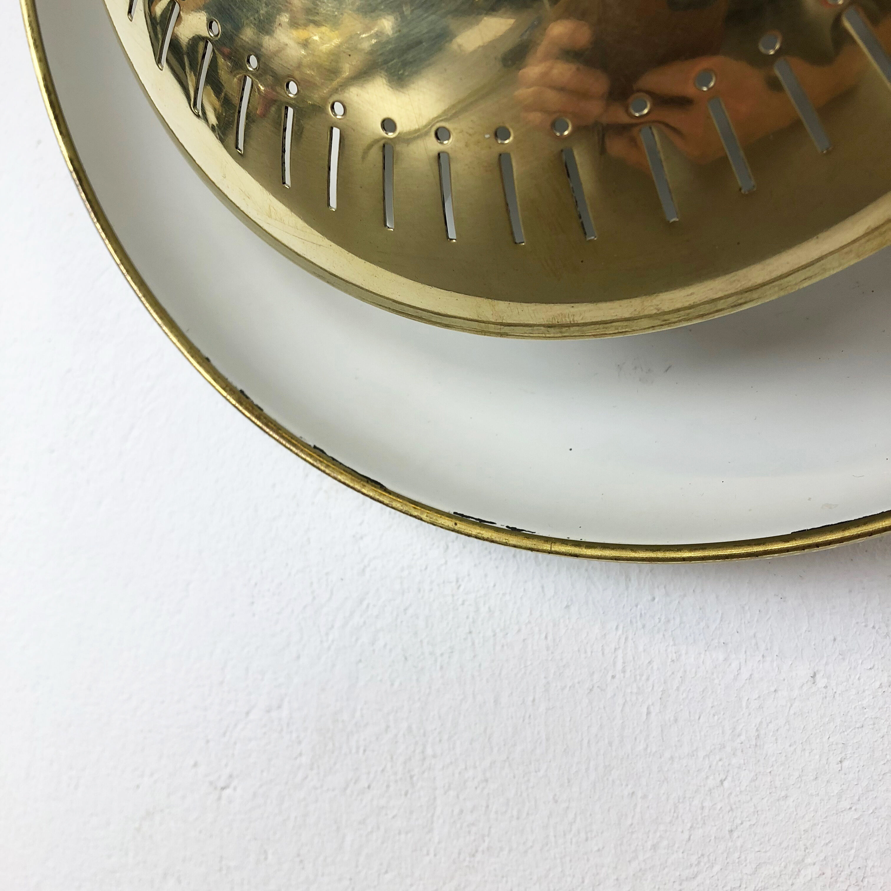 Set of two modernist brass metal sconces wall light, italy, 1950s