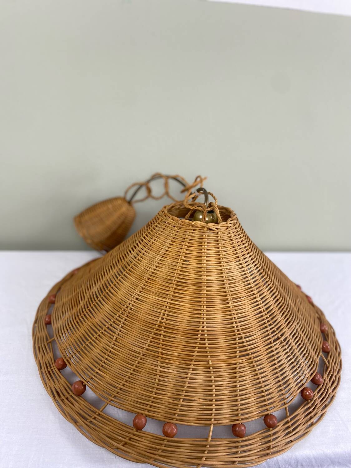 Vintage wicker pendant light