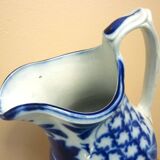 Carafe, antique jug, porcelain with stylised cobalt blue decorations, Art Deco.