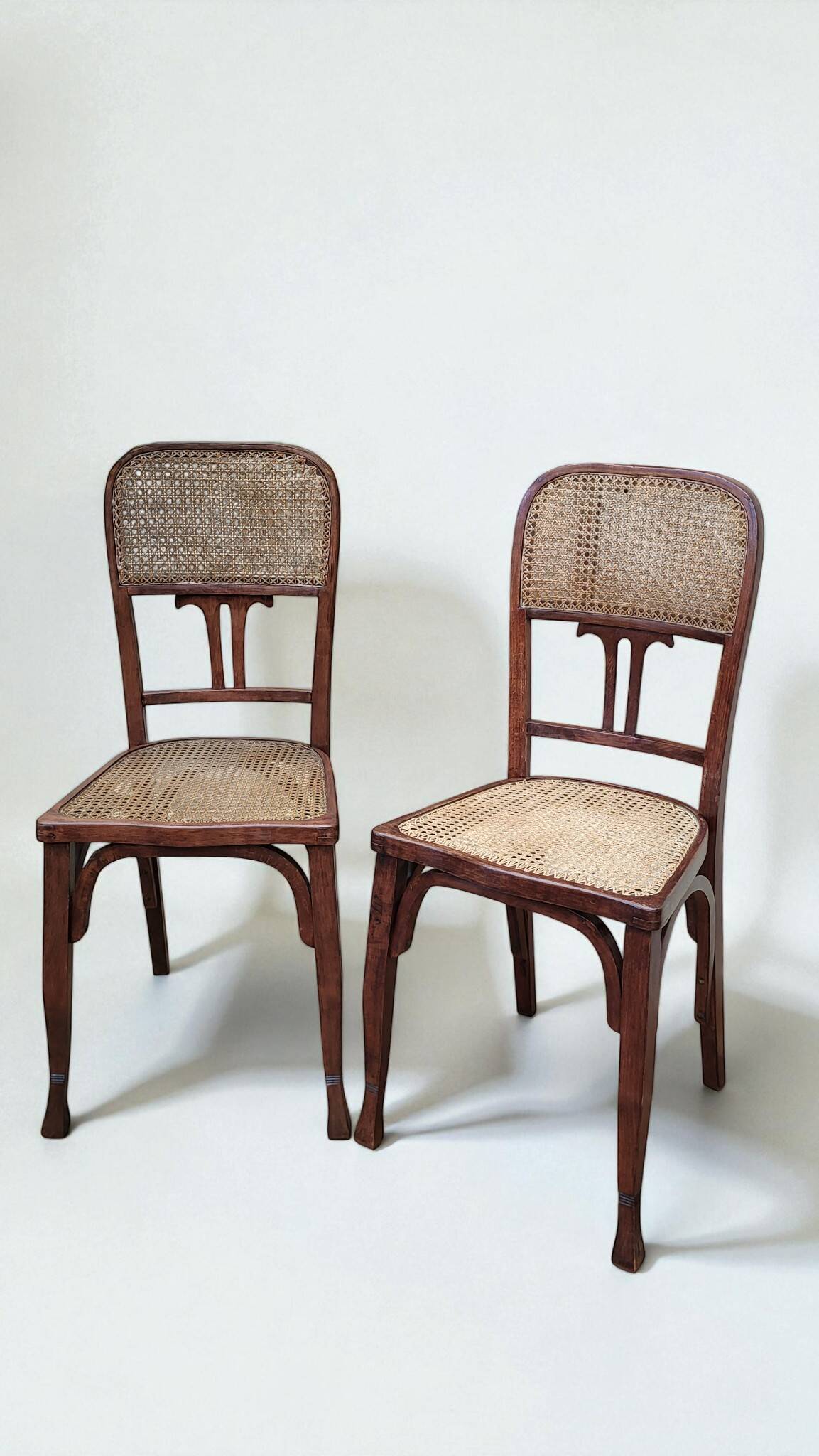 Chaises Art Nouveau en bois courbé