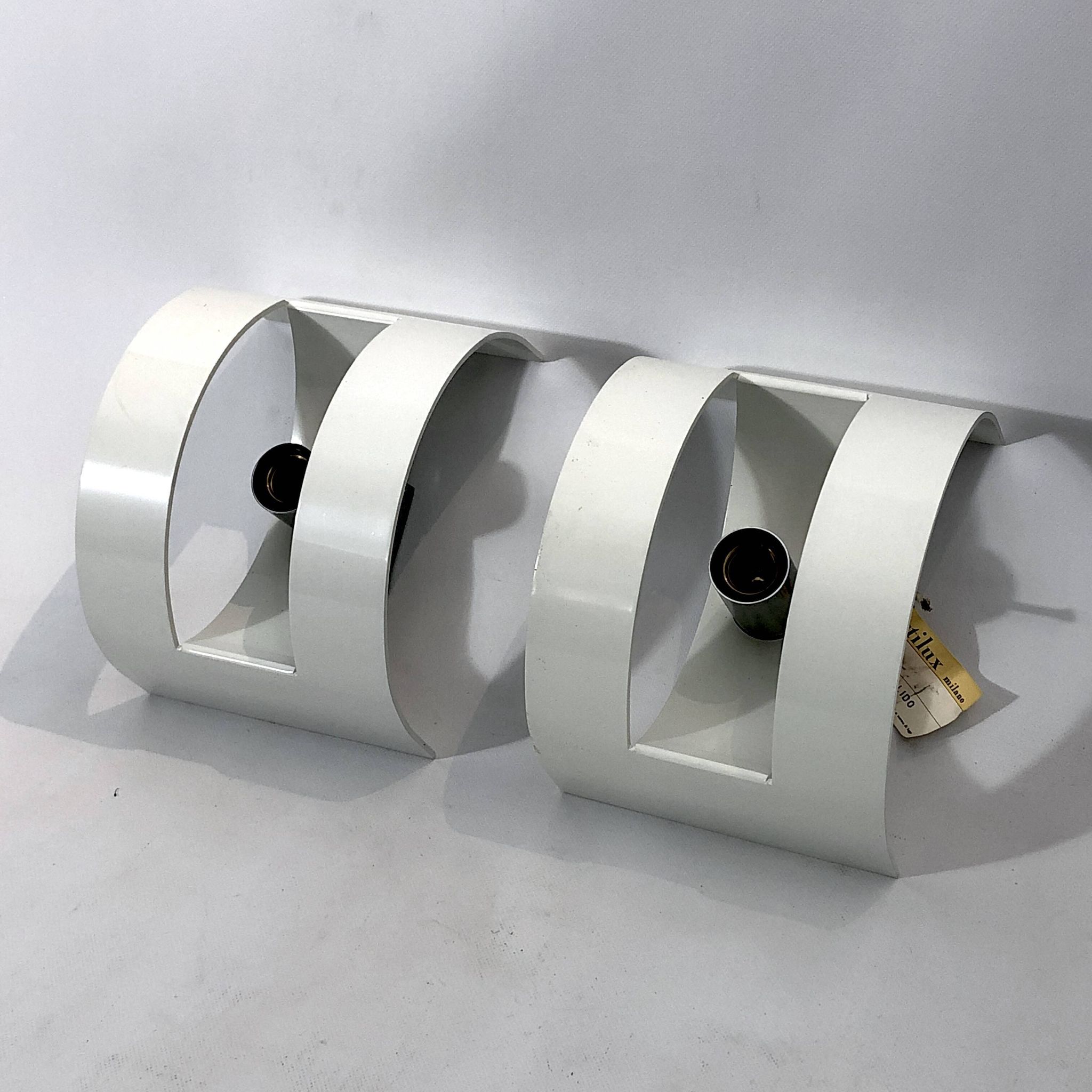 Stilux Milano Model Lido, pair of large sconces from 60s