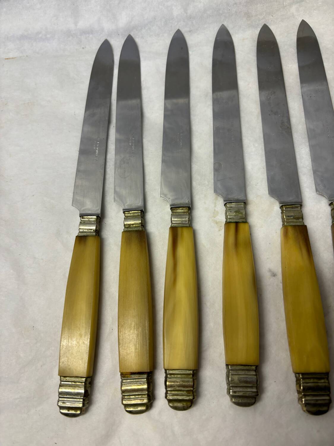 Set of 6 old stainless steel knives Gagne la couture