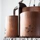 Large Scandinavian copper and wood pendant lamp circa 1970