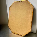 Cadre métallique octogonal antique en laiton 30 cm x 23 cm