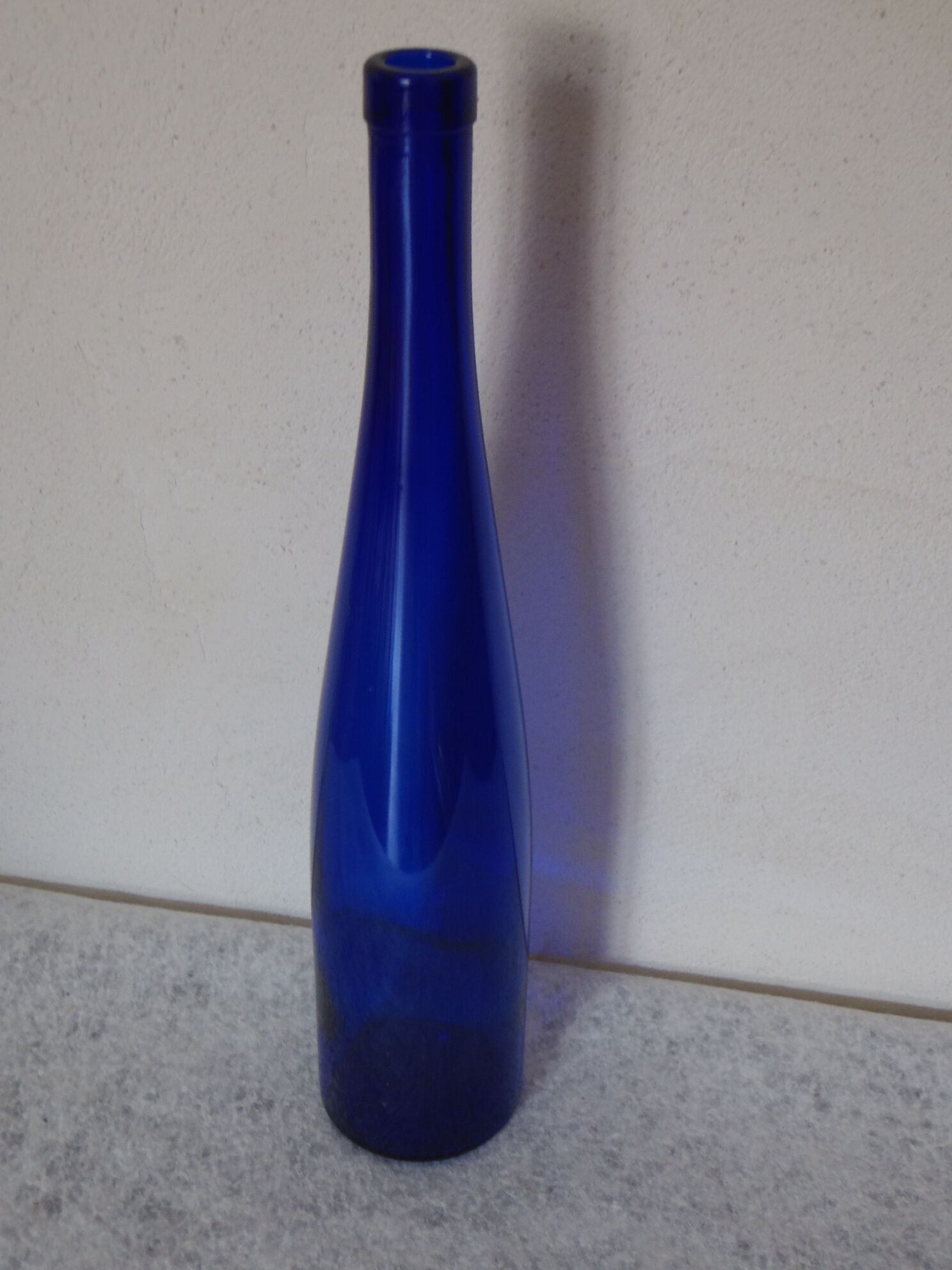 Blue transparent glass bottle