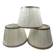 Set of 3 large vintage pleated fabric lampshades – trimmings –