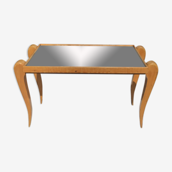 Coffee table mirror art deco tapered legs