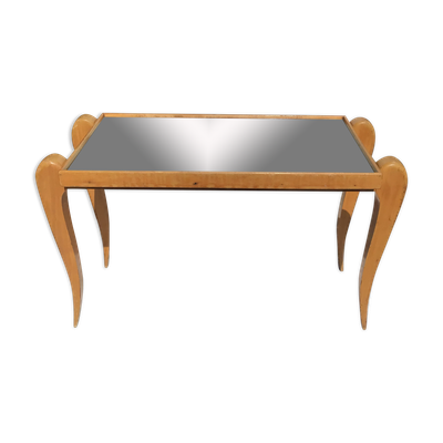 Table basse miroir art déco pieds effilés
