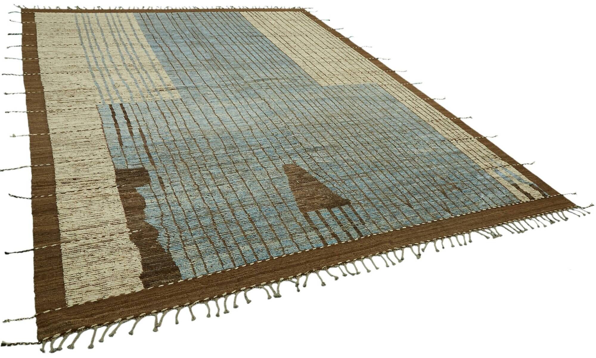 Handwoven Tribal One of a Kind 286 cm x 380 cm Brown Wool Carpet