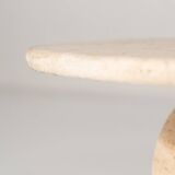 Contemporary Round Travertine Coffee Table, Italy