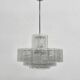 Mid-century design Doria Leuchten glass chandelier, 1970s