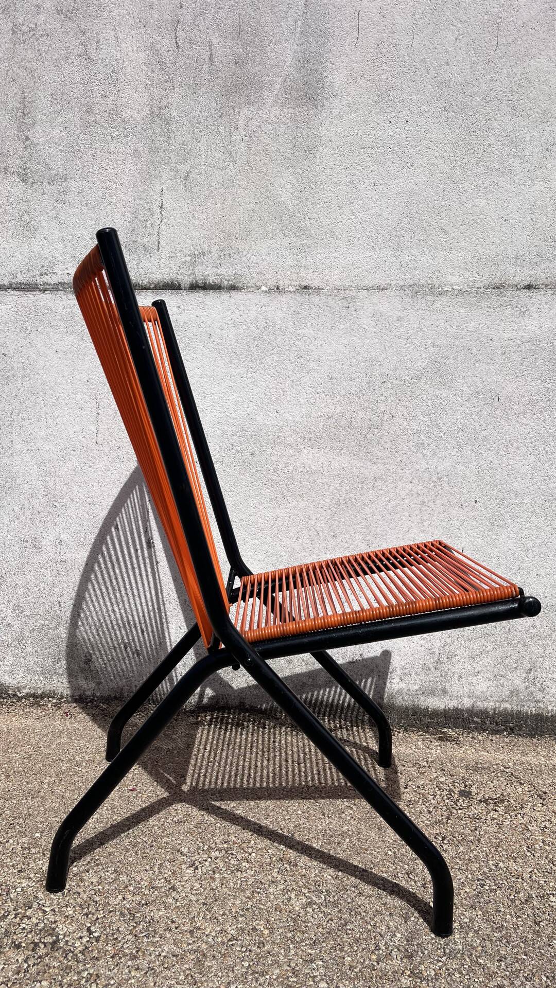 Paire Chaises pliantes scoubidou 1970's