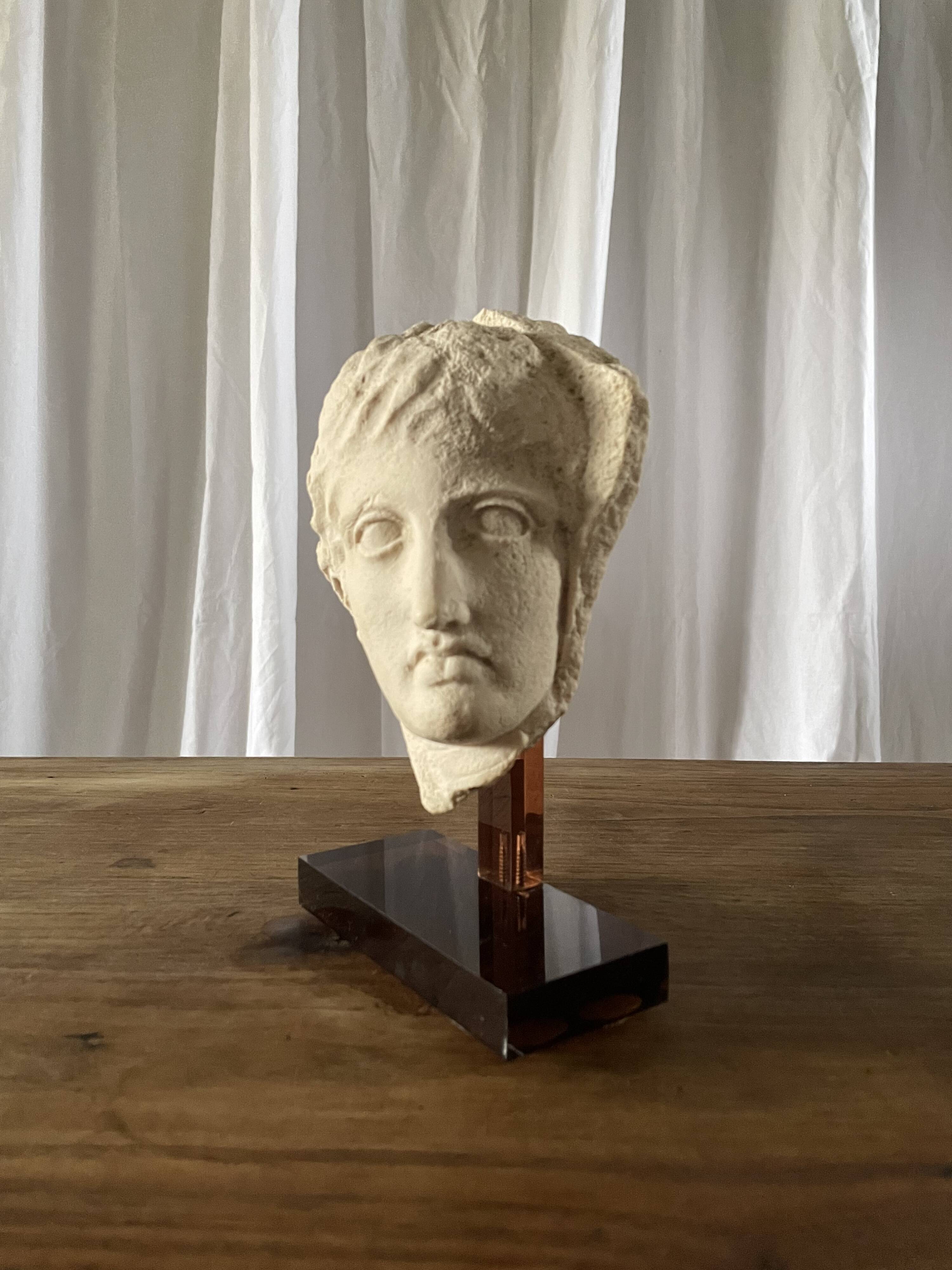 Ancient Greek head – Ephebe – Cast from the Louvre Museum