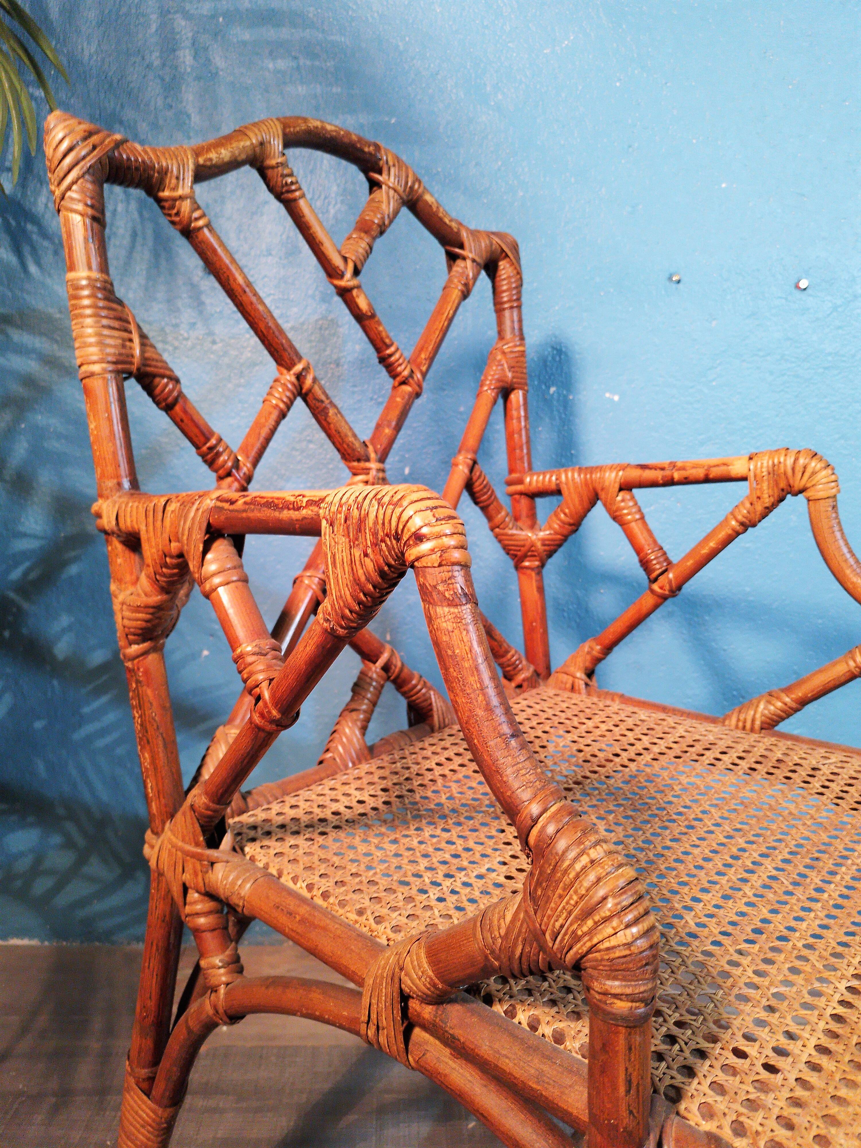Bamboo armchair & canning 1900s