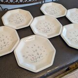 Set of 7 flat plates dessert starter signed from Tiffany Italy