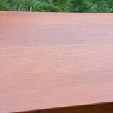 Enfilade vintage en chêne doré portes coulissantes pieds compas 1950