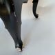 Table basse Chine 1960 grave fond noir