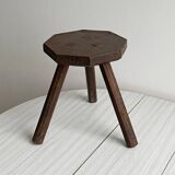Small dark wooden tripod stool